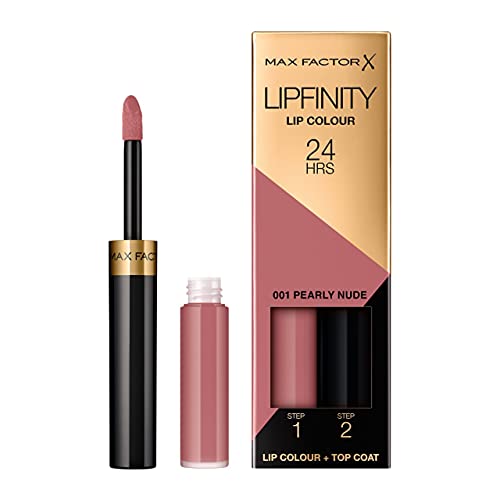 Max factor - Lipfinity, bálsamo y brillo de labios, color 01 nacaradas desnudas