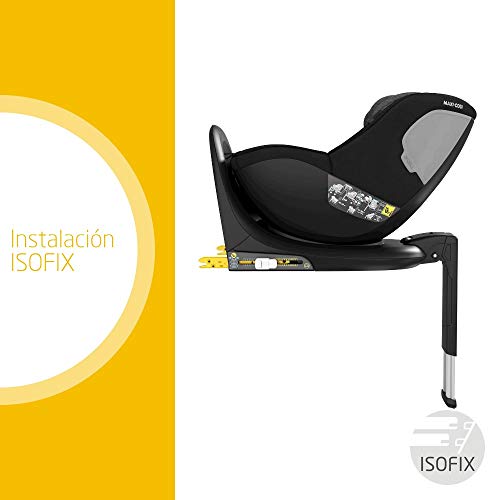 Maxi-Cosi Mica, Silla de Coche Giratoria 360° Isofix, Silla Auto Reclinable y Contramarcha, Con Reductor Bebé Recién Nacido, 0 Meses- 4 Años, Color Authentic Black