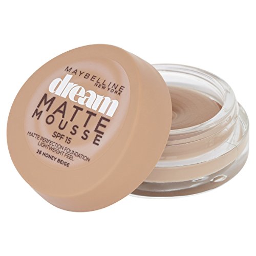 Maybelline Dream Matte Mousse 26 Honey Beige - base de maquillaje (Crema, Cazuela, Honey Beige, Piel mixta, Piel normal, Piel sensible, Piel grasosa, Mate)