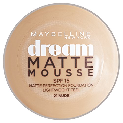 Maybelline New York - Dream Matte Mousse, Base de maquillaje, 021 Nude, 18ml