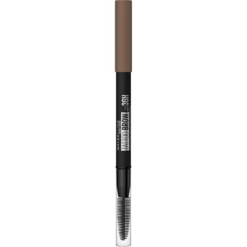 Maybelline New York, Lápiz de cejas Tattoo Brow 36H, Cejas rellenas y naturales, Waterproof, Tono 06 Ash Brown, 21 g