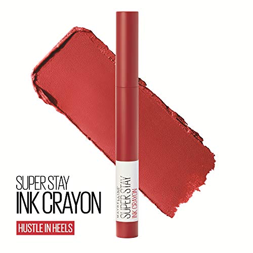 Maybelline New York - SuperStay Ink Crayon, Pintalabios Mate de Larga Duración, Tono 45 Hustle in Heels