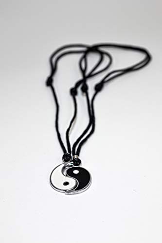 Memories Pack 2 Colgantes Yin/Yang Ajustable de Acero Inoxidable Ajustable | Collar Masculino/Femenino/Unisex | Regalo Parejas y Amigos