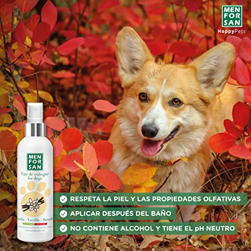 Menforsan Agua de colonia para perros con aroma a vainilla 125ml - Pack de 3 unidades