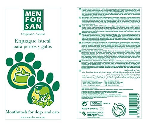 MENFORSAN - Antisarro enjuague bucal para perros y gatos, 500 ml