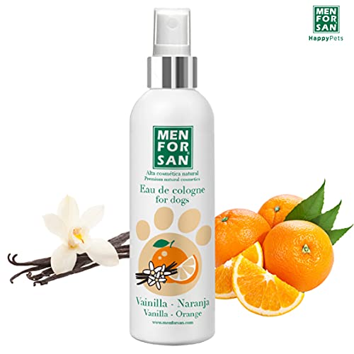 MENFORSAN Colonia para perros vainilla y naranja 125ml, Aroma dulce, afrutado y duradero