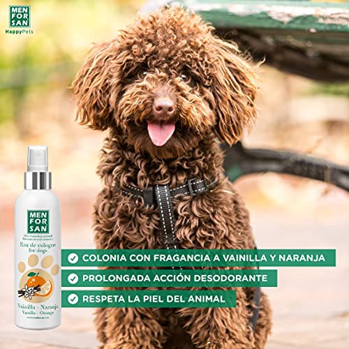 MENFORSAN Colonia para perros vainilla y naranja 125ml, Aroma dulce, afrutado y duradero