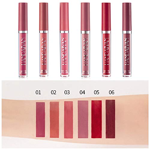 Mengxin 6 Piezas Pintalabios Mate Liquido Lápiz Labial Pintalabios Impermeable Kit de Maquillaje para Mujeres de Todas Ocasiones