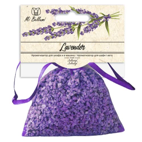 Mi Bellumi Fragrance - Saquitos perfumados de organza para coche, armario, zapatero, cajones (1 unidad, lavanda)