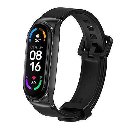 Mijobs Correas de Mi Band 5 & Mi Band 6, Correa Mi Band 6/5 Reemplazo Pulsera Impermeable Transpirable Resistente al Sudor Silicona Pulsera Correa (No Host)