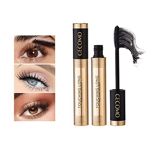 Mimore Máscara Máscara de pestañas de fibra natural resistente al agua y a prueba de manchas de larga duración, rímel alargador y grueso de fibra Volume Enhancer Eye Lash Makeup Negro