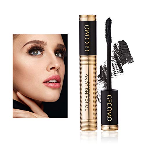 Mimore Máscara Máscara de pestañas de fibra natural resistente al agua y a prueba de manchas de larga duración, rímel alargador y grueso de fibra Volume Enhancer Eye Lash Makeup Negro