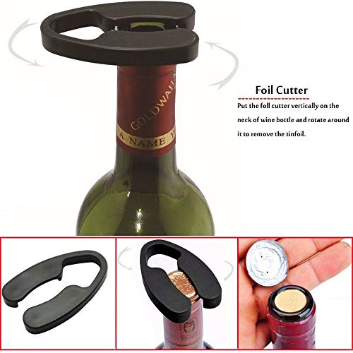 MIUE Abrebotellas Incluye Abridor De Botellas De Vino, Cortador De Papel De Aluminio, Vertedor, Tapón, Termómetro De Vino Electrónico Inteligente Y Anillo De Goteo (Caja De Regalo)