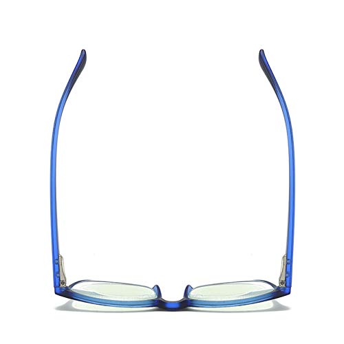 MMOWW Gafas de lectura anti-Blu-ray, gafas cuadradas de moda para ordenador para hombres y mujeres con bisagra de resorte antifatiga(azul,+1.5)