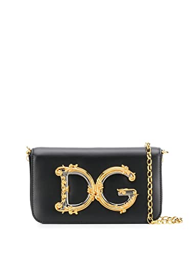 Moda De Lujo | Dolce E Gabbana Mujer BB6885AW57680999 Negro Cuero Bolso De Hombro | Temporada Permanente