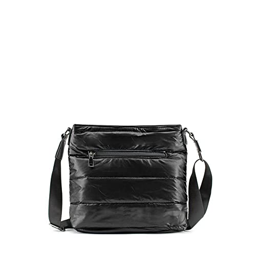 MODELISA - Bolso Bandolera Acolchado Correa Al Hombro Mujer (Negro)