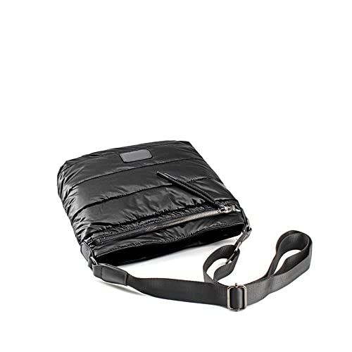 MODELISA - Bolso Bandolera Acolchado Correa Al Hombro Mujer (Negro)