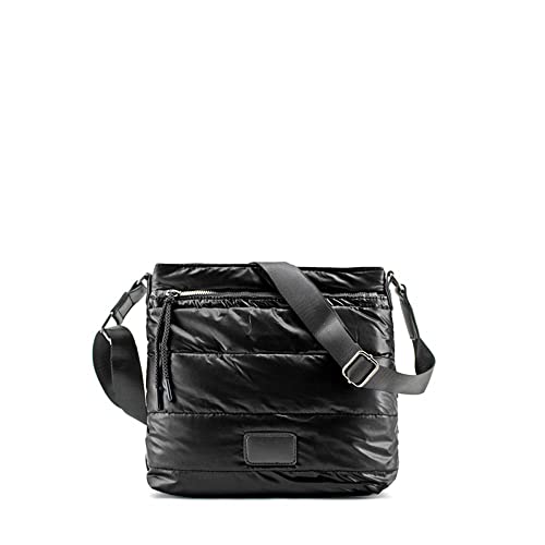 MODELISA - Bolso Bandolera Acolchado Correa Al Hombro Mujer (Negro)