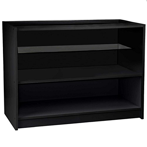 MonsterShop - Gemini Set 3 Mostradores Mesas de Recepción mueble Oficina Mostradores Peluqueria Comercial Expositor| Negro | 120cm (anchura) x 60cm (profundidad) x 90cm (altura)