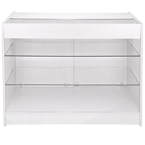 MonsterShop – Taurus Set 3 Mostradores Mesas de Recepción mueble Oficina Mostradores Peluqueria Comercial Expositor| Blanco Brillante 120cm (anchura) x 60cm (profundidad) x 90cm (altura)