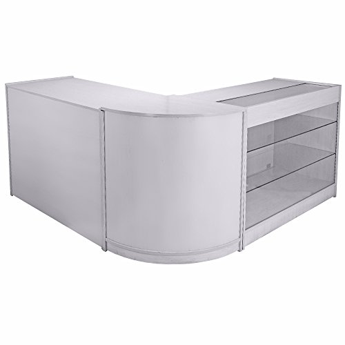 MonsterShop – Taurus Set 3 Mostradores Mesas de Recepción mueble Oficina Mostradores Peluqueria Comercial Expositor| Blanco Brillante 120cm (anchura) x 60cm (profundidad) x 90cm (altura)