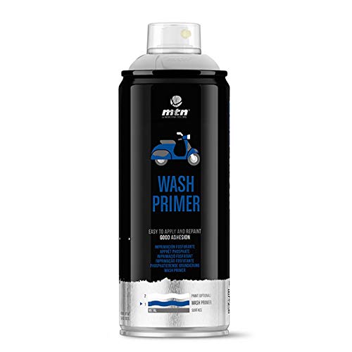 Montana Colors MTN Pro Wash Primer-Imprimación fosfatante, Spray 400ml, Gris, 400 ml (Paquete de 1), 400