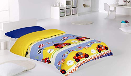 Montse Interiors Funda nórdica Estampada Coches (Speedy, para Cama de 90x190/200 (Nórdico de 150))