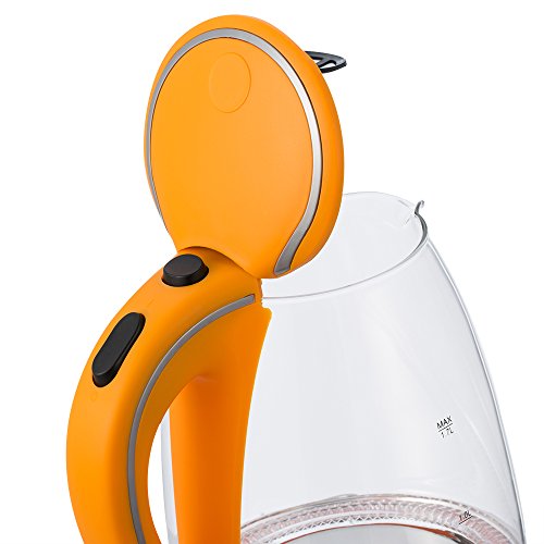 Monzana Hervidor de agua Naranja de moderna tecnología diseño e iluminación LED 1,7L max 2200W