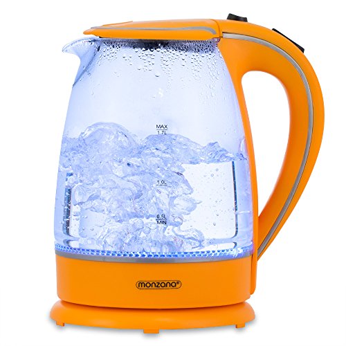 Monzana Hervidor de agua Naranja de moderna tecnología diseño e iluminación LED 1,7L max 2200W