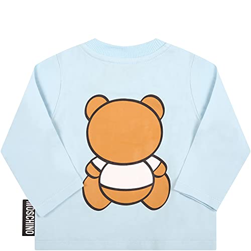 Moschino - Camiseta celeste para bebé con oso de peluche – 9 M, azul claro