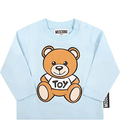 Moschino - Camiseta celeste para bebé con oso de peluche – 9 M, azul claro