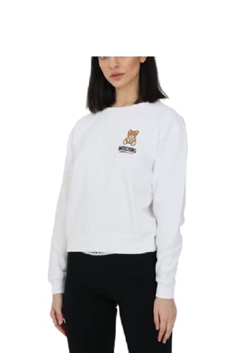 Moschino Sudadera de mujer blanca A1713 con logotipo de oso Toy, Color blanco., L