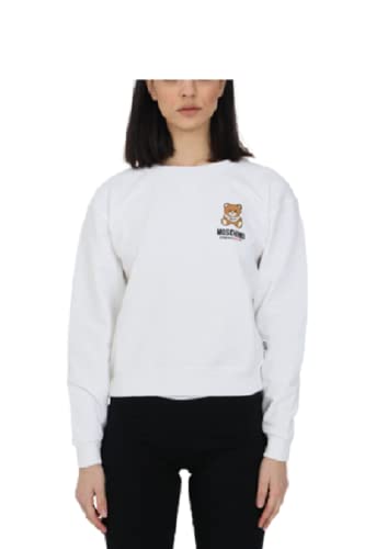 Moschino Sudadera de mujer blanca A1713 con logotipo de oso Toy, Color blanco., L