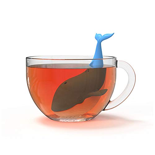 Mousyee Infusor te Original, Infusor de Té, Infusor de Té de Silicona de Grado Alimenticio de Ballena Azul Grande Filtros de Té de Hojas Sueltas Creativos con Malla Fina para Tazas más Grandes