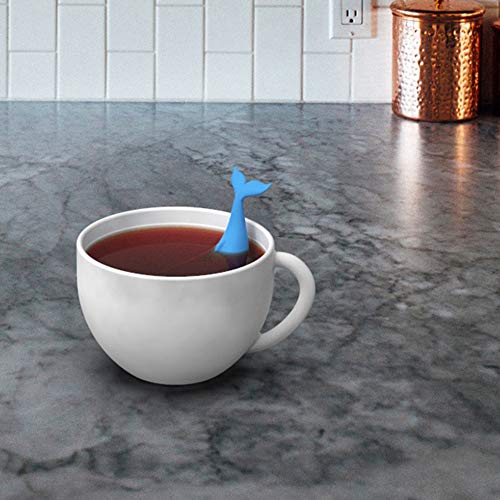 Mousyee Infusor te Original, Infusor de Té, Infusor de Té de Silicona de Grado Alimenticio de Ballena Azul Grande Filtros de Té de Hojas Sueltas Creativos con Malla Fina para Tazas más Grandes