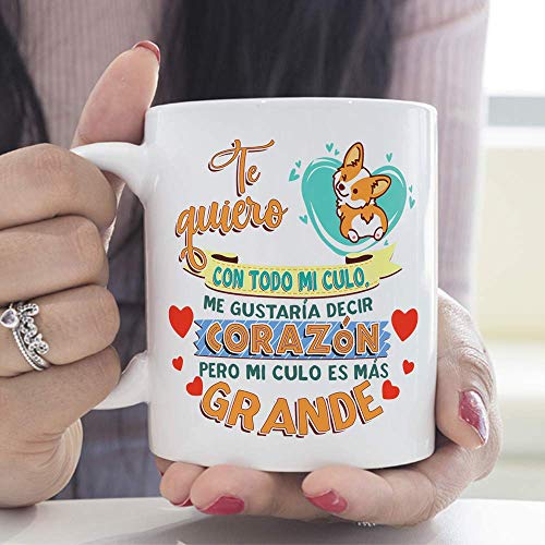 MUGFFINS Taza graciosa"Te quiero con todo mi culo" - Regalos Divertidos con Frases para Desayuno