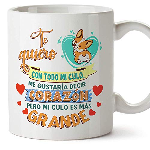 MUGFFINS Taza graciosa"Te quiero con todo mi culo" - Regalos Divertidos con Frases para Desayuno