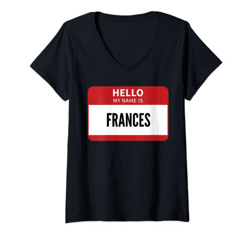 Mujer Frances Nombre Tag, Hola Mi Nombre Es Frances Camiseta Cuello V