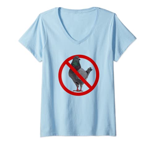 Mujer Odio las palomas Camiseta Cuello V