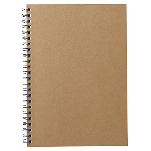 Muji Cuaderno de doble anillo de papel reciclado, tamaño A5, 48 páginas, color beige