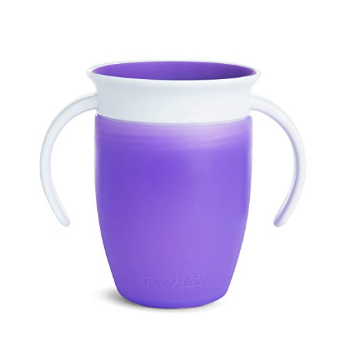 Munchkin Miracle 360° Vaso de Entrenamiento con Asas, Morado (Purple), 207 ml