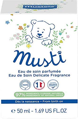 Mustela Musti Eau de Soin-Perfume bebé 50 ml. vaporizador, Negro