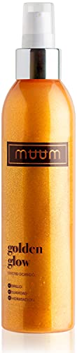 muum - Golden Glow crema hidratante con brillo, con Aloe Vera - Tonificante, iluminadora y anti imperfecciones - Partículas con efecto brillo - Revitaliza y rejuvenece tu piel - 200 ml.