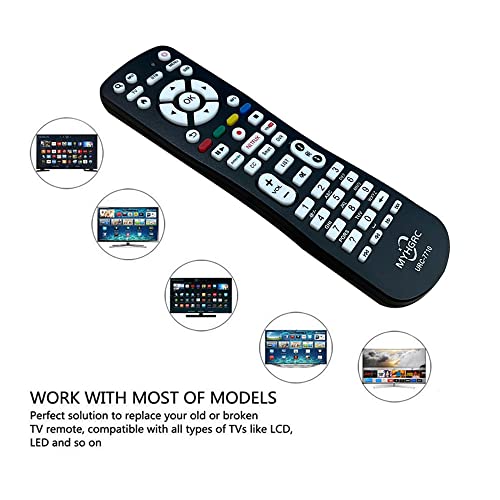 MYHGRC Mando a Distancia Universal de TV para Mando Universal Samsung, Vizio, LG, Sony, Panasonic, Toshiba, Philips, SEIKI, Hitachi, JVC,TCL,VESTEL,RCA Smart TV,con Control Remoto Universal