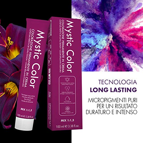 Mystic Color - Coloración Permanente en Crema con Aceite de Argán y Caléndula - Tinte de Larga Duración, Tinte Pelo Mujer - Color Rubio Oscuro Intenso 6.66-100ml