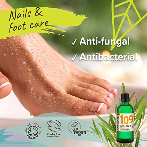 Naissance Aceite Esencial Árbol de Té Puro BIO (No. 109) 2 x 100ml - Certificado Ecológico Natural Orgánico, Ideal Para Acné, Cuero Cabelludo, Uñas – Reduce Enrojecimiento Uniformiza Tono Piel