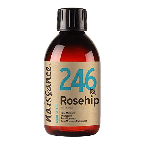 Naissance Aceite Vegetal de Rosa Mosqueta Rubiginosa n. º 246 – 250ml - Puro, natural, vegano, sin hexano y no OGM - Hidrata y nutre todo tipo de pieles, el cabello y las uñas.