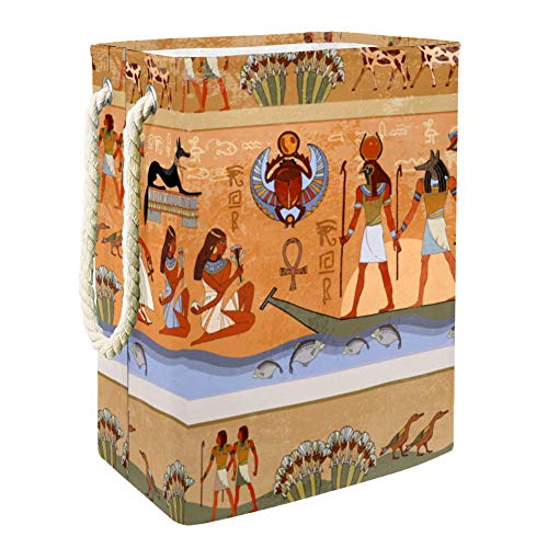 Nakw88 Cesta de lavandería para la mitología de la escena del antiguo Egipto, impermeable cuadrado de tela Oxford cesta de almacenamiento plegable