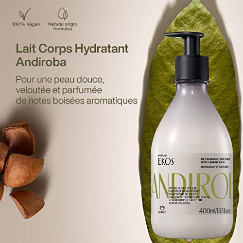 NATURA - Leche Hidratante Corporal Andiroba Natura Ekos - Firmeza e Hidratación Hasta 30 h - Para Pieles Secas y Deshidratadas - Absorción Rápida - 100% Vegano - Cruelty Free - 400 ml