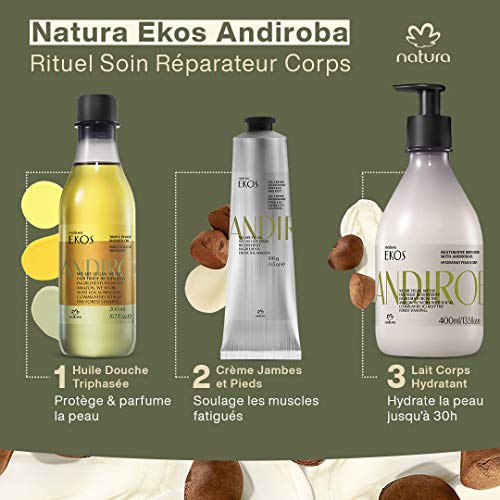 NATURA - Leche Hidratante Corporal Andiroba Natura Ekos - Firmeza e Hidratación Hasta 30 h - Para Pieles Secas y Deshidratadas - Absorción Rápida - 100% Vegano - Cruelty Free - 400 ml